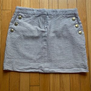 J. Crew Women’s Seersucker Mini Skirt Navy & White Pinstripe Size 4